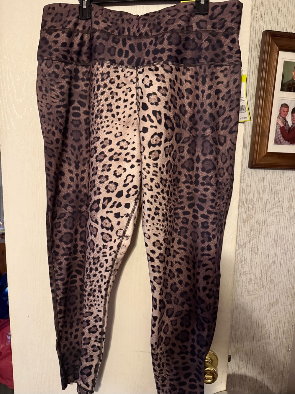 ZELOS Women’s Leopard Print Leggings - Brown and Black